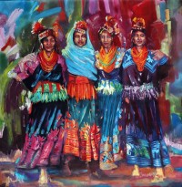 Mariam Mughal, 47 x 47, Oil on Canvas, Figurative Painting, AC-MRM-002
